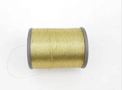 Double Twist Cotton Zari Thread, Lustre : Bright