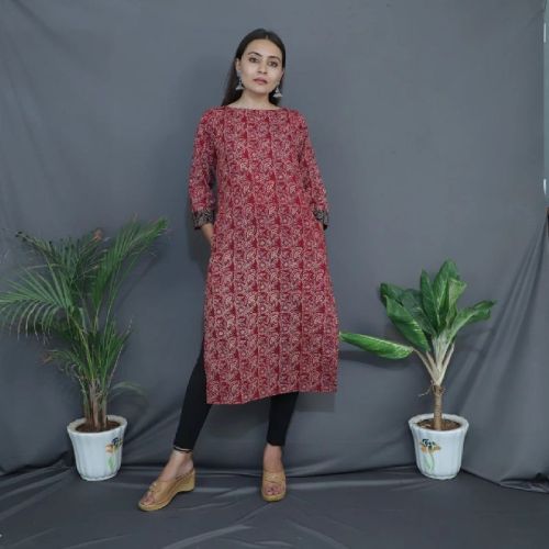 Hand Block Print Cotton Kurti, Occasion : Casual Wear