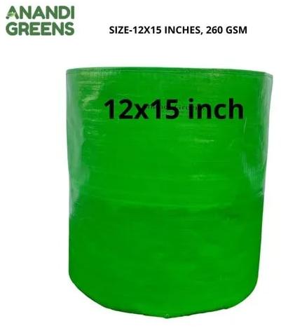 12x15 Inch HDPE Round Grow Bag, Color : Green