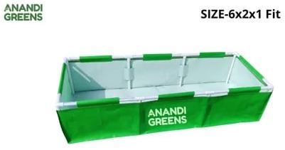 6x2x1 Feet HDPE Rectangular Grow Bag, Color : Green