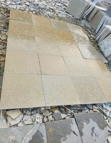 Shahabad Stone Yellow Leather Finish