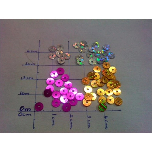 Polished Plain Plastic 5mm Round Sequins 3-6mm Party Wear
