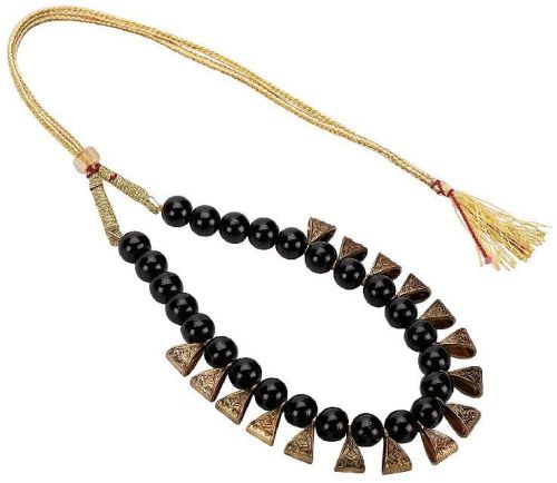 Polished Black Beaded Necklace Set, Style : Modern