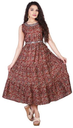 Printed Modal Chanderi Silk Long Anarkali Gown, Feature : Dry Cleaning