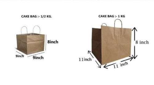 Plain Cake Paper Bag, Zipper Style : Non Zipper