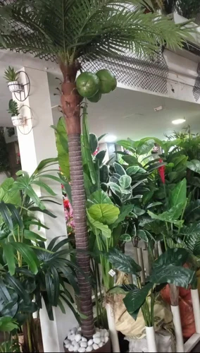 Plastic Coconut Artificial Tree, Color : Green