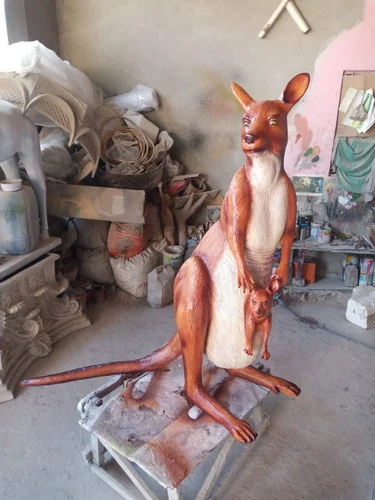 Polished Fiberglass Kangaroo Statue, Feature : Best Quality, Complete Finishing, Easy To Place, Perfect Shape