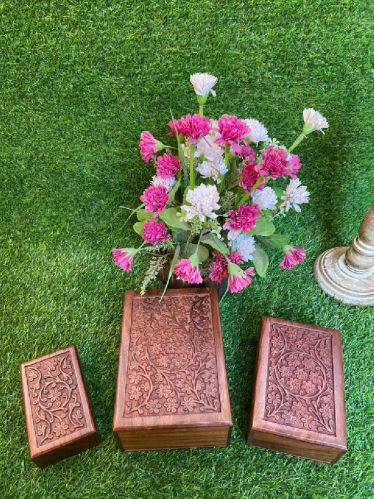 Polished Wooden URN Box Set, For Home, Color : Brown