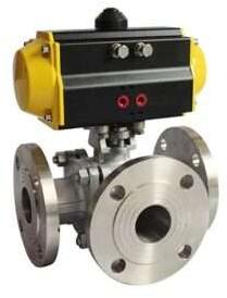 Pneumatic Actuator 3 Way Ball Valve