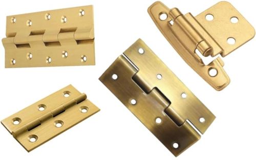 Rectangle Polished Brass Hinges, For Doors, Drawer, Window, Color : Golden