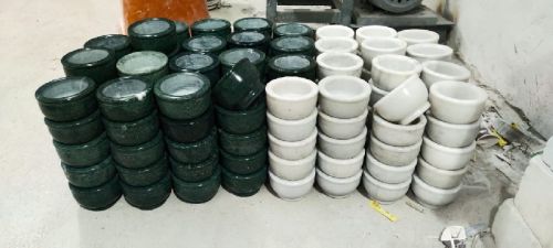 Marble Pestle Mortar, Color : Grey, White