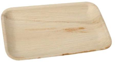 Rectangular MREP3 Areca Leaf Rectangle Tray, For Serving Food, Size : 9”X6”