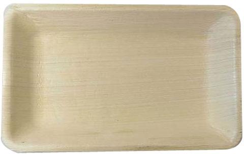 Rectangular SREP4 Areca Leaf Rectangle Tray, For Serving Food, Size : 6.25”x4.5”