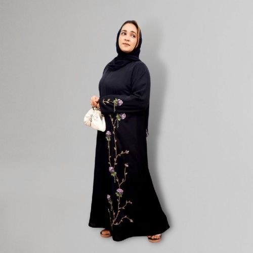 Embroidery Ladies Black Abaya, Size : XL
