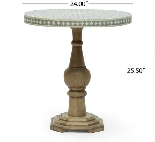 Plain Bone Inlay Pedestal Table, Size : Standard