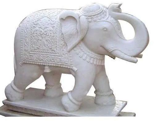 Plain Marble Elephant Statue, Packaging Type : Carton Box