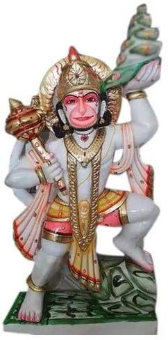 Marble Hanuman Ji Statue, For Temple, Pattern : Plain, Printed