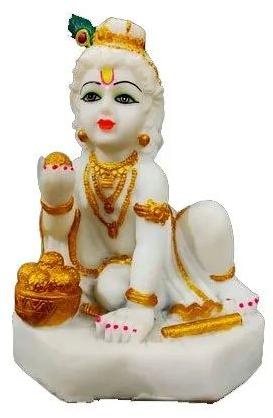 Marble Laddu Gopal Statue, For Temple, Gifting, Pattern : Plain, Printed
