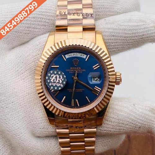 Rolex Day–Date Roman Full Gold Blue Dial Swiss Automatic Watch