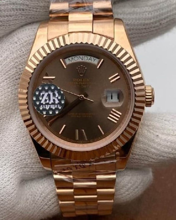 Rolex Day–Date Roman Rose Gold Brown Dial Swiss Automatic Watch (2)