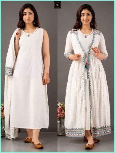 Cotton Long Kurtis, Technics : Machine Made