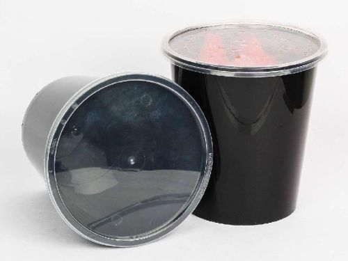 1250ml Black Round Plastic Container
