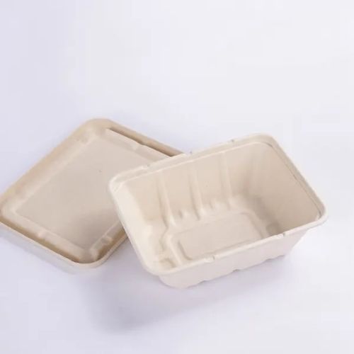 Rectangle 750ml Rectangular Bagasse Bowl, For Party Supplies, Pattern : Plain