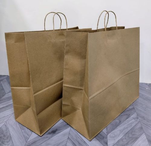 Brown Paper Bags, For Shopping, Pattern : Plain