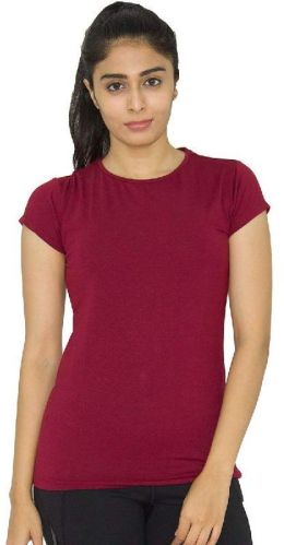 Plain Cotton Ladies Round Neck T-Shirt, Size : XXL