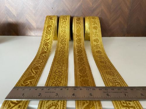 Poliyester Golden Zari Lace, For Garments, Length : 32m