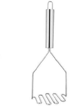 Silver Stainless Steel Polished Zig Zag Masher, Packaging Type : Box