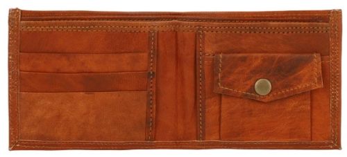 Mens Double Fold Leather Wallets, Technics : Handmade
