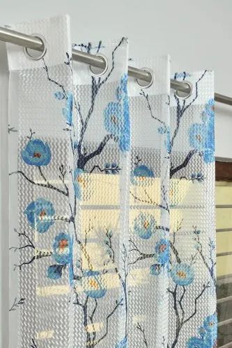 Flower Print Net Curtains, Width : 44-45 Inch