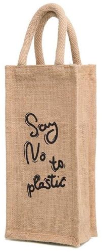 Jute Bottle Bags, Color : Beinge
