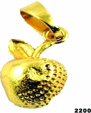 Brass Micro Gold Plated Apple Pendant, Occasion : Part Wear