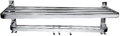 Polished Chrome Stainless Steel VEER Dual Towel Rack, For Home, Hotel