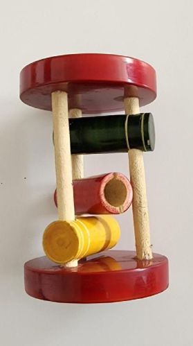 Wooden Rolling Rattle For Baby Playing