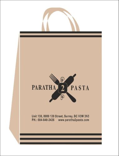 Brown Paper Bag, For Hotels, Pattern : Printed