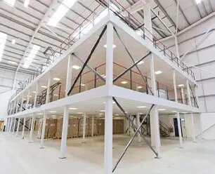 Paint Coated Mild Steel Mezzanine Floor, For Industrial, Storage Capacity : 300 - 1500 Kgs/sq.m