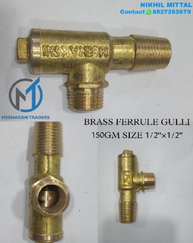 15mm X 15mm Brass Ferrule Gulli, For Gas Fitting, Oil Fitting, Water Fitting, Feature : Blow-Out-Proof