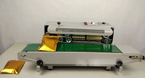 Automatic Metal Electric Continuous Band Sealer Machine, For Industrial Use, Voltage : 220V