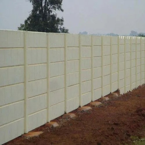 Rectangular Panel Build Precast Concrete Compound Wall, Color : White