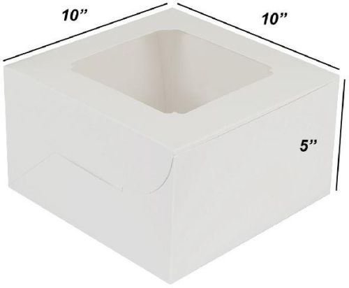 Cake Box With Window ITC Material WHITEBACK - 10 X 10 X 5