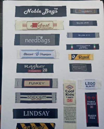 Damask Logo Printed Polyester Woven Label