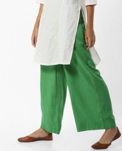 DAAMAN Plain Cotton Palazzo, Occasion : Casual Wear