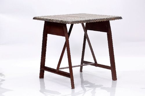 Square Mango Wood Top Iron End Table, For Hotel, Style : Modern