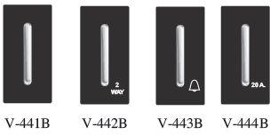 Black 10 & 20 AMP Capsule 1 Module Switch