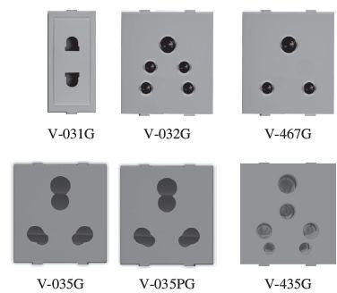 Silver Grey 6 & 16 AMP Socket