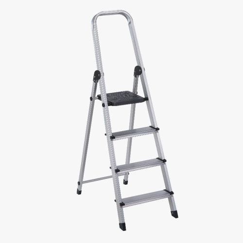 Vasnamm Polished Aluminum Safe Step Ladder 3+1, For Home, Industrial