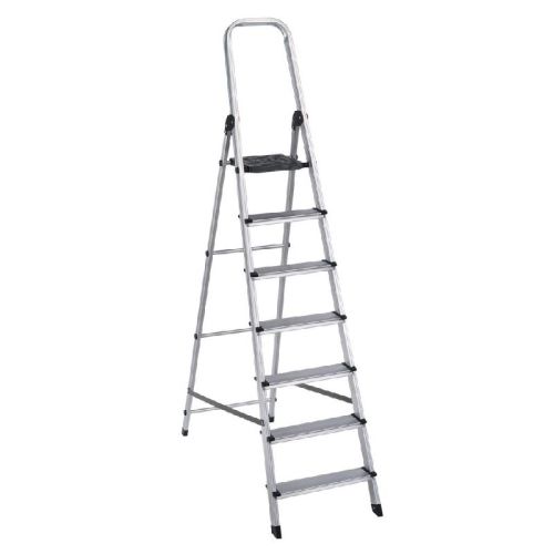 Vasnamm Polished Aluminum Safe Step Ladder 6+1, For Home, Industrial